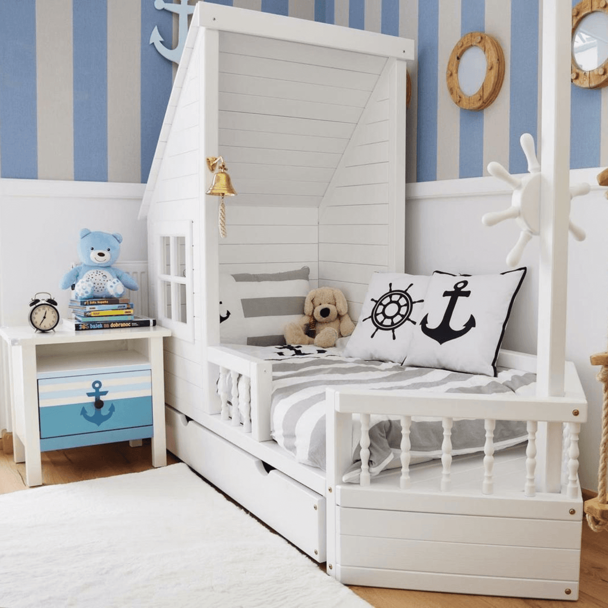 Bett Schiffbett Kinderbett - Schiffbett Kapitän Hook - Peter-Pan