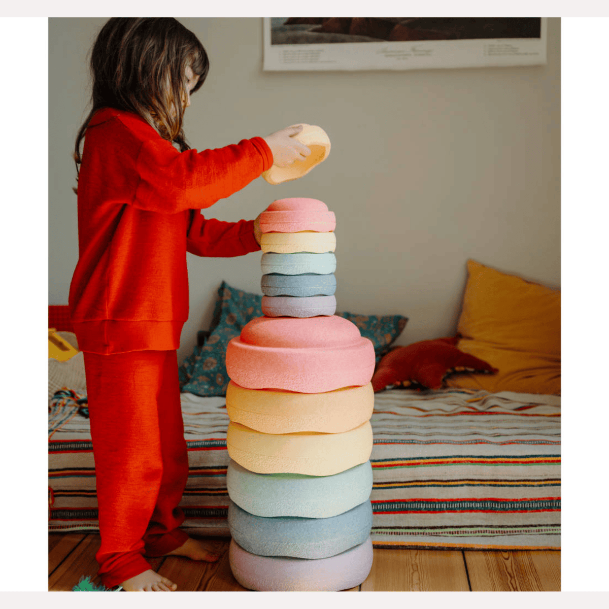 Stapelsteine Stapelstein Original Mini rainbow (6er Set) pastel