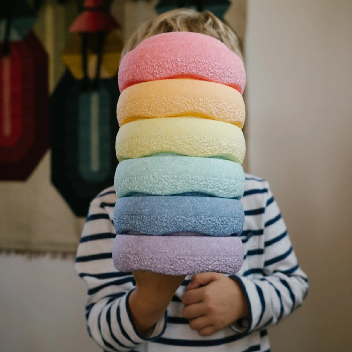 Stapelsteine Stapelstein Original Mini rainbow (6er Set) pastel