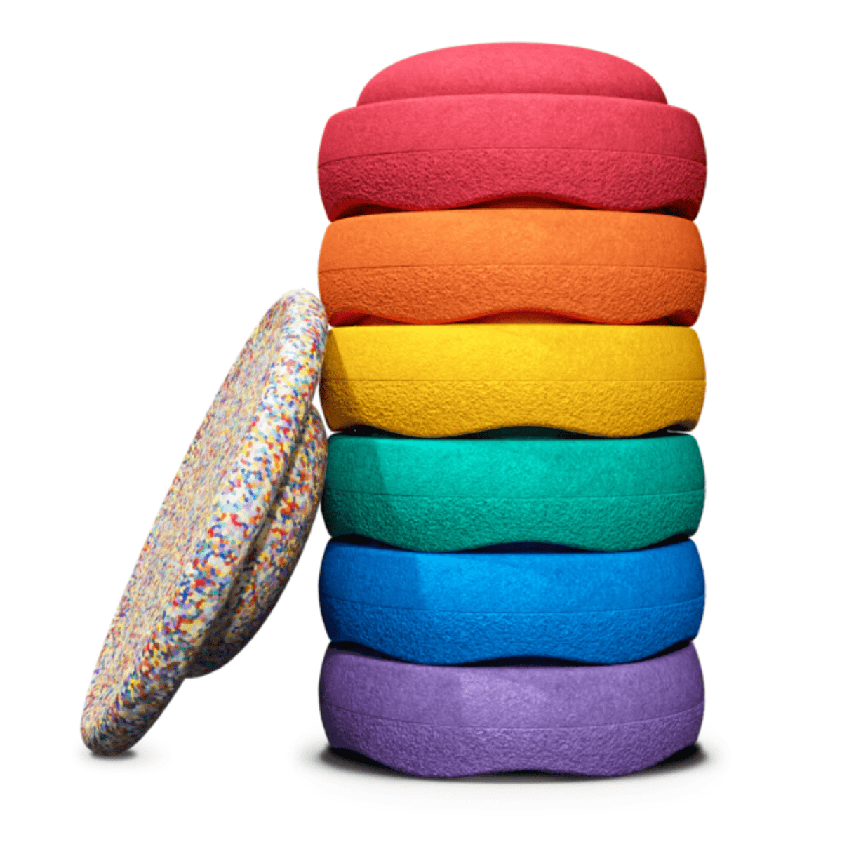 Stapelsteine Stapelstein Rainbow Set classic 6+1 BOARD SUPER CONFETTI