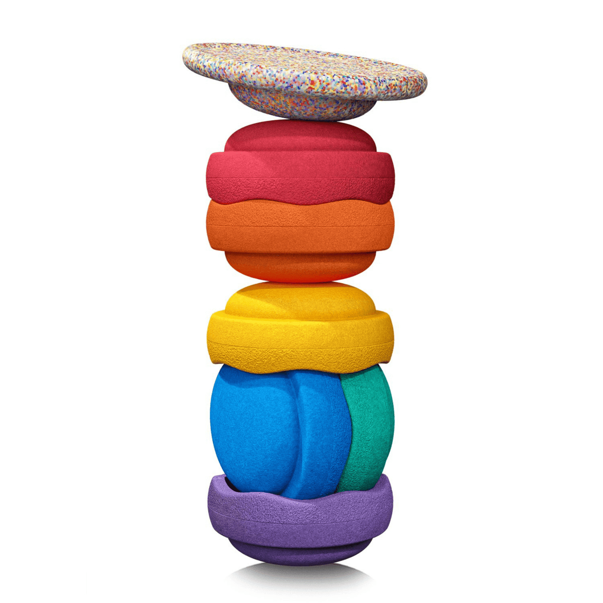 Stapelsteine Stapelstein Rainbow Set classic 6+1 BOARD SUPER CONFETTI