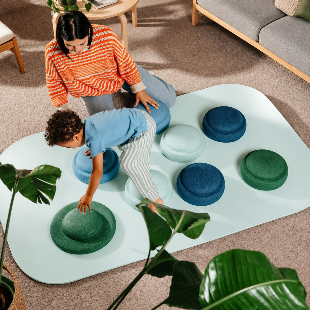 Stapelsteine Stapelstein® Waters & Greens Set - Balancesteine & Board in Naturfarben | ab 1 Jahr