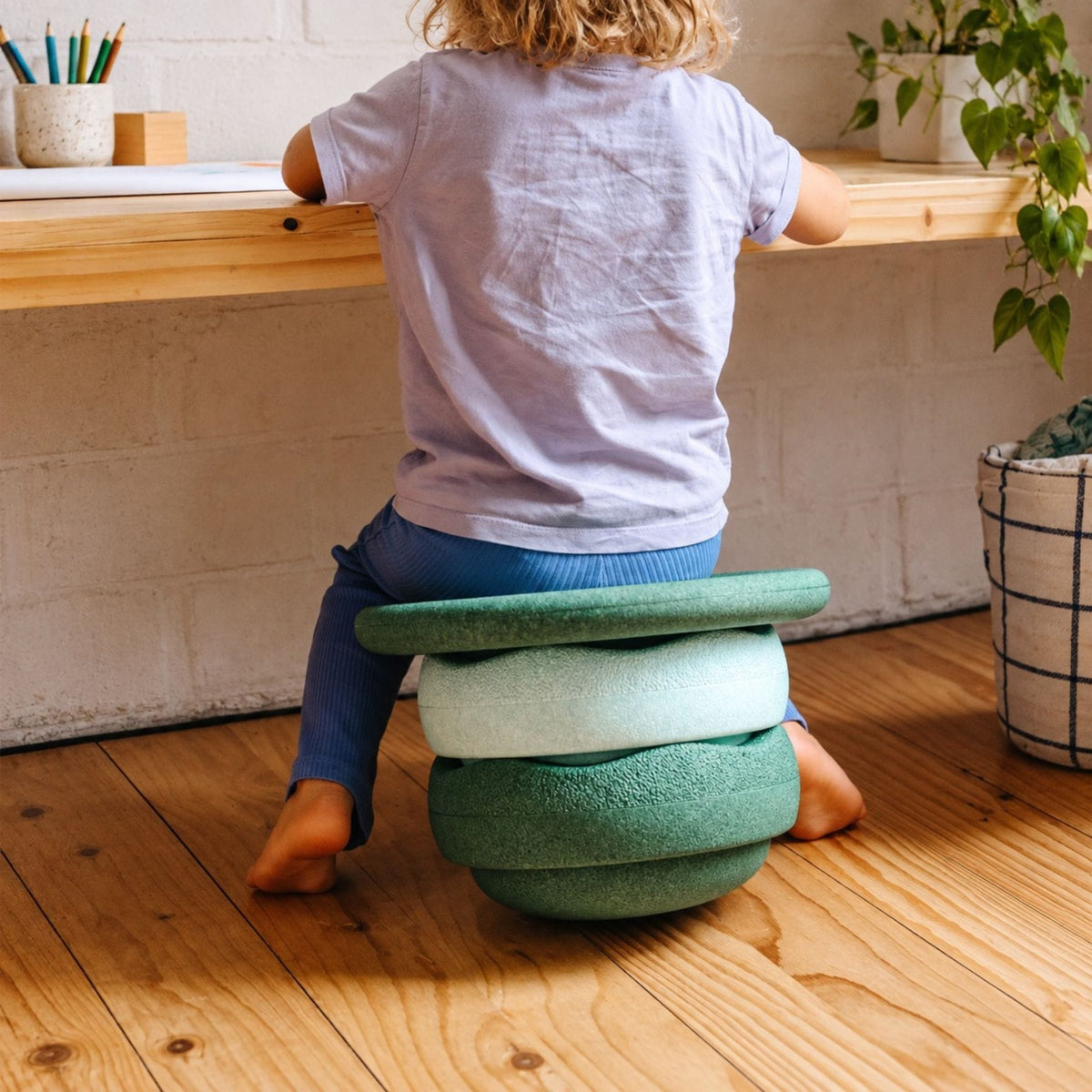 Stapelsteine Stapelstein® Waters & Greens Set - Balancesteine & Board in Naturfarben | ab 1 Jahr