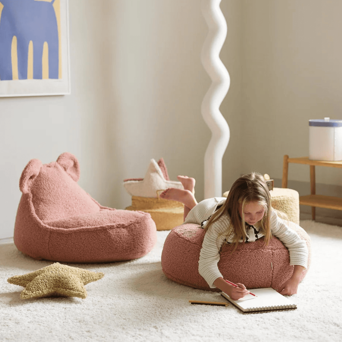 Polstermöbel Kinder Sitzsack & Ottoman Sitzgelegenheit Set wigiwama