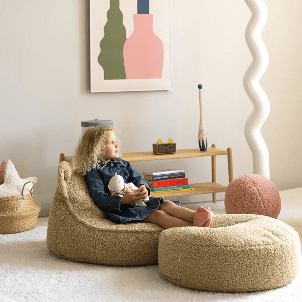 Polstermöbel Kinder Sitzsack & Ottoman Sitzgelegenheit Set wigiwama