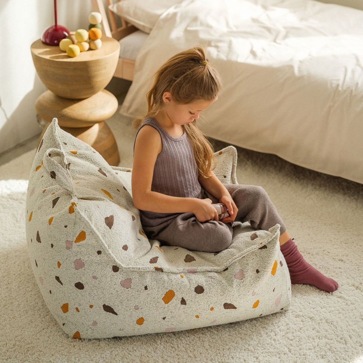 Sitzsäcke wigiwama Sitzsack-Sessel Terrazzo aus Bouclé für Kinder