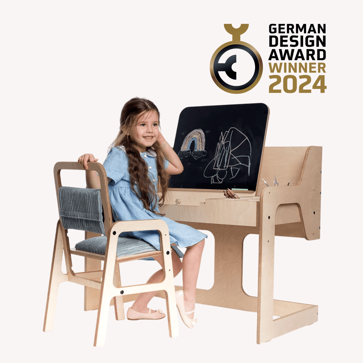 Kinderschreibtisch Verstellbarer Montessori Kindertisch und Stuhl Set luula