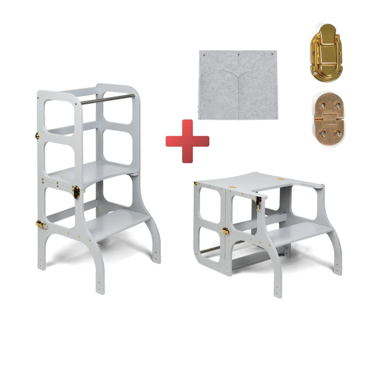 Learning Tower STEP’n’SIT Wandelbare Montessori Lernturm und Tisch 2in1