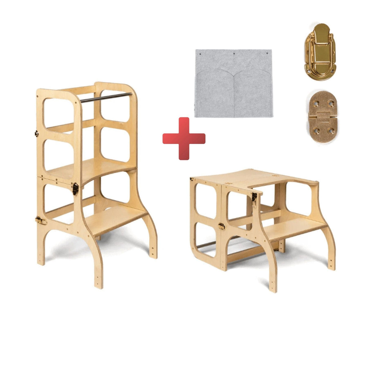 Learning Tower STEP’n’SIT Wandelbare Montessori Lernturm und Tisch 2in1