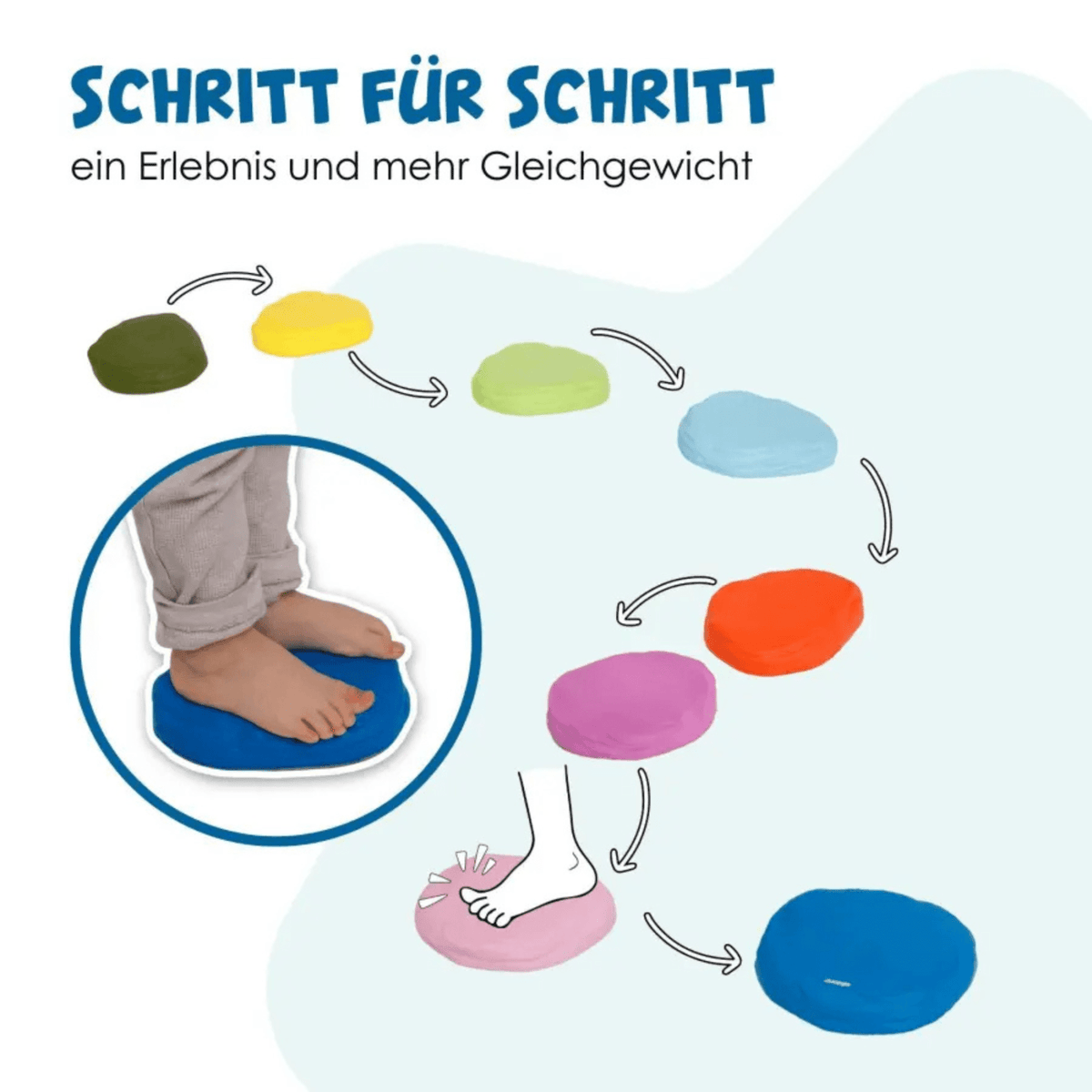 Balancierbretter Wolkensteine – Soft-Balanciersteine im 8er Set