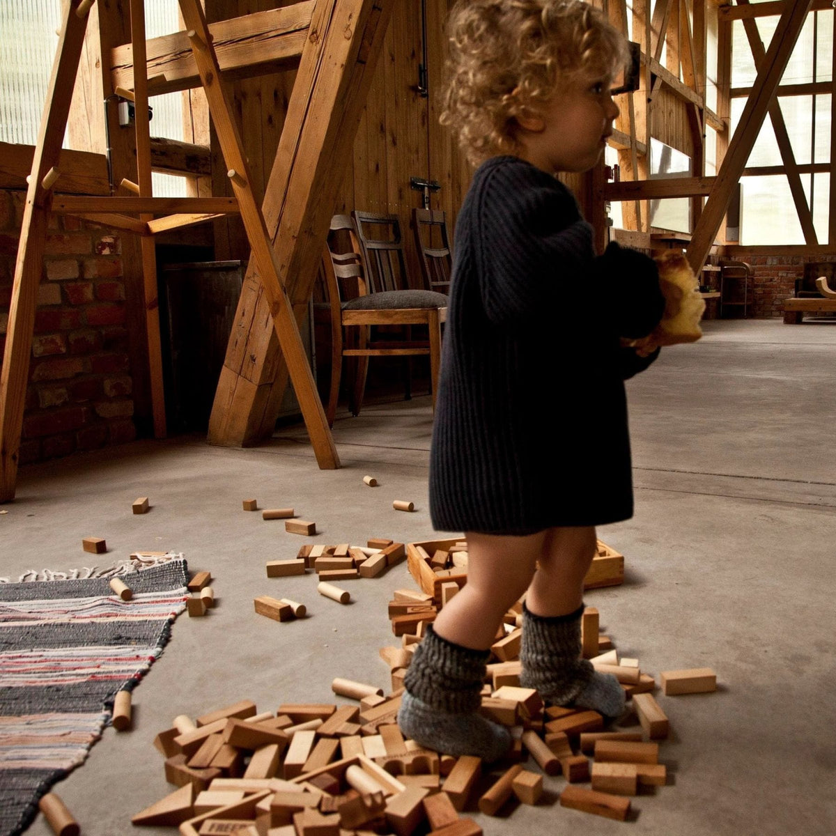 Holzspielzeug & Bausteine Wooden Story Holzbausteine im Tablett 30 Teile