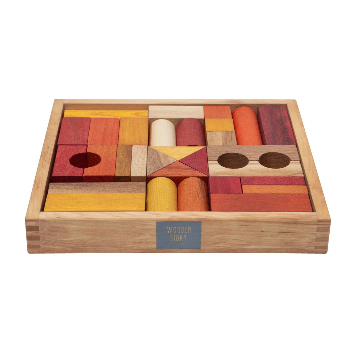 Holzspielzeug & Bausteine Wooden Story Holzbausteine im Tablett 30 Teile