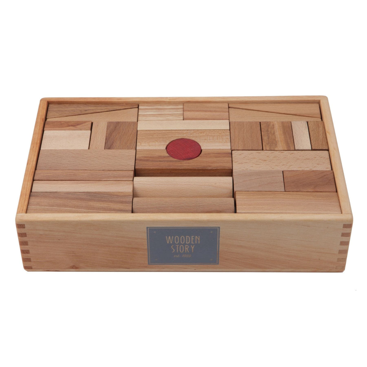 Holzspielzeug & Bausteine Wooden Story Holzbausteine im Tablett 63 Teile