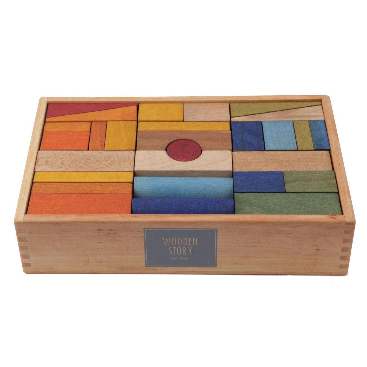 Holzspielzeug & Bausteine Wooden Story Holzbausteine im Tablett 63 Teile