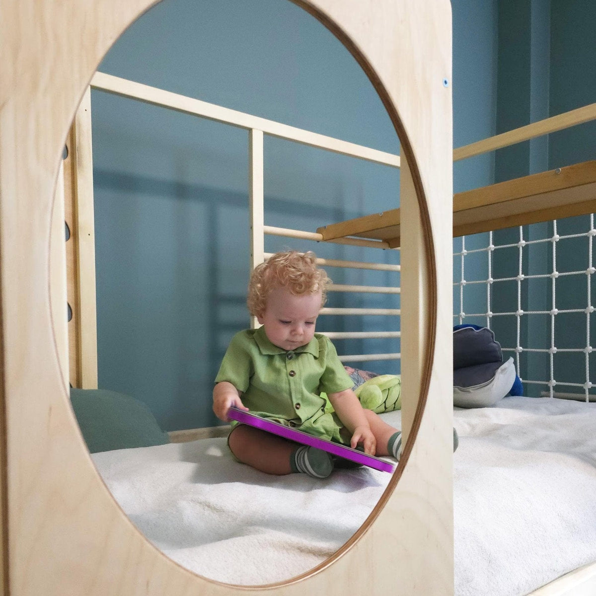 Betten und Klettergerüste Montessori Kinderbett Bodenbett mit Klettergerüst Aktivbett