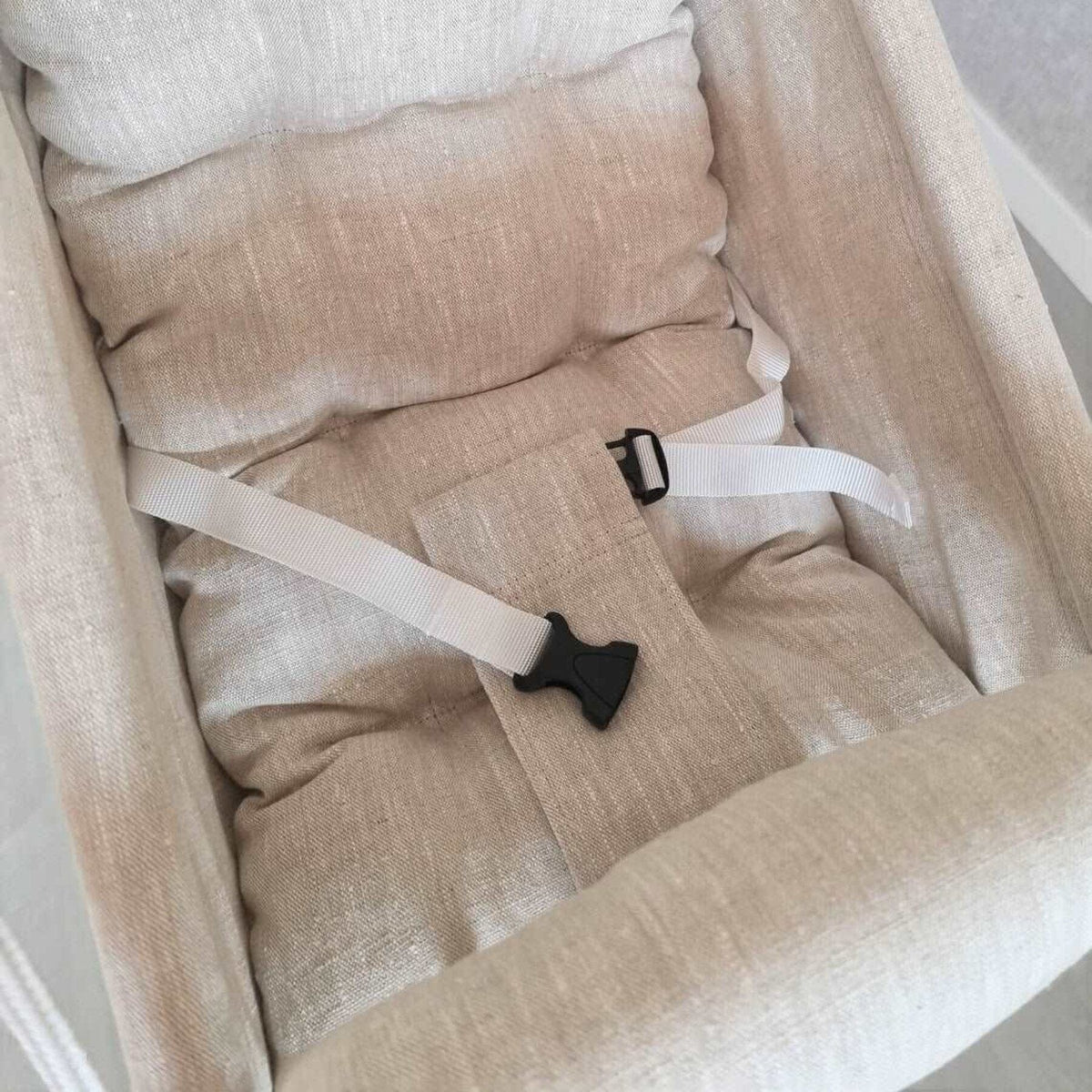Schaukel Babyschaukel Babyliegeschaukel Leinen Beige