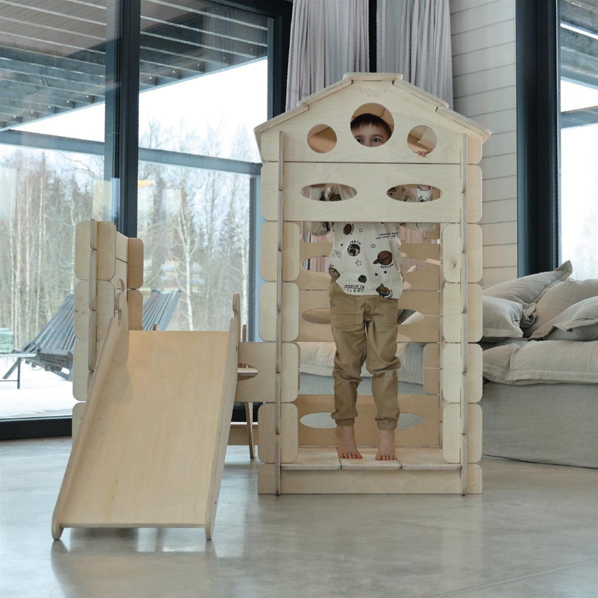 Alles Montessori Spielhaus Kletterturm Steckhaus