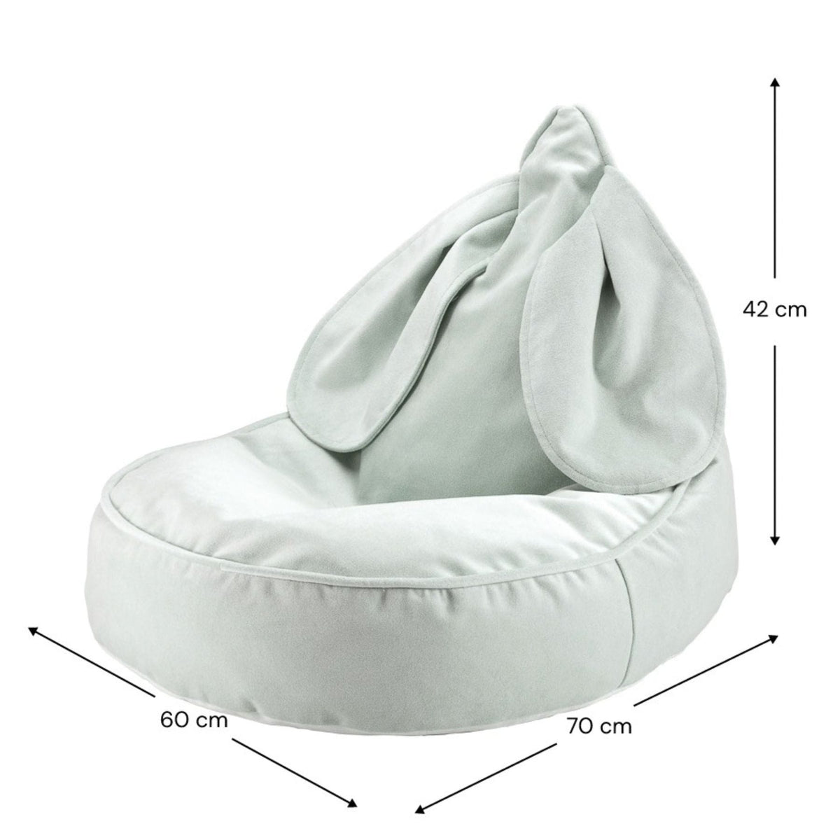 Sitzsäcke wigiwama Hasen-Sitzsack aus Samt für Kinder
