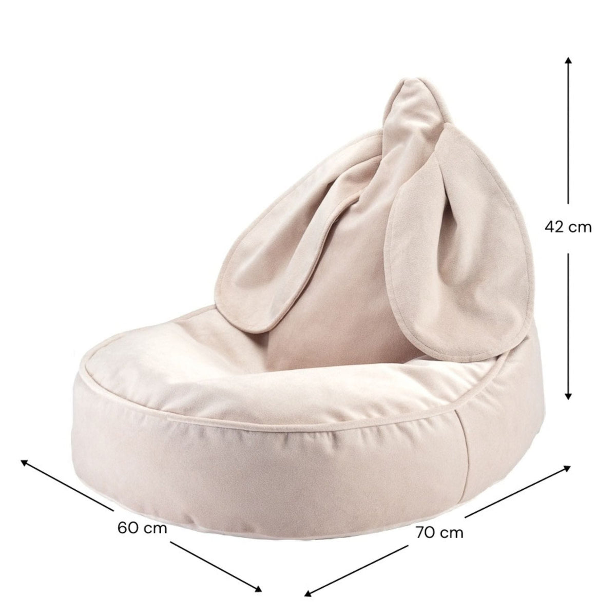 Sitzsäcke wigiwama Hasen-Sitzsack aus Samt für Kinder