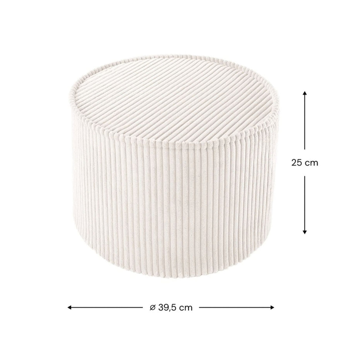 wigiwama Pouffe aus Cord, runder Sitzhocker für Kinder - LeoBabys