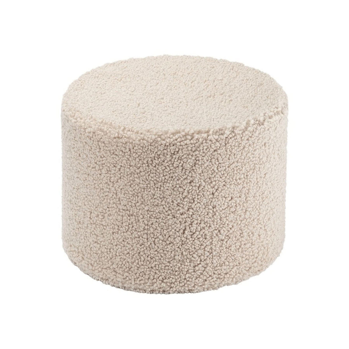 Polstermöbel wigiwama Pouffe aus Teddystoff, runder Sitzhocker für Kinder
