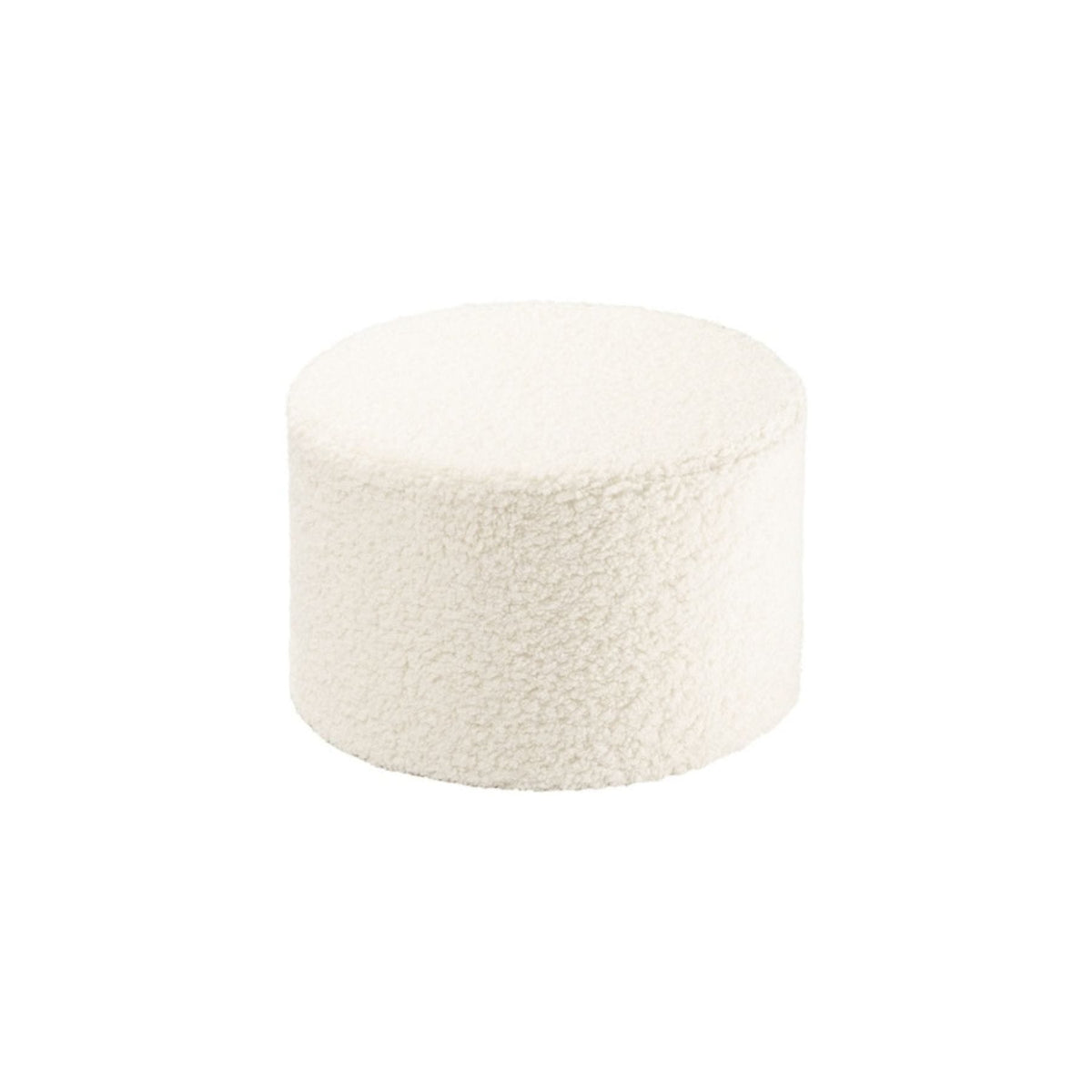 Polstermöbel wigiwama Pouffe aus Teddystoff, runder Sitzhocker für Kinder
