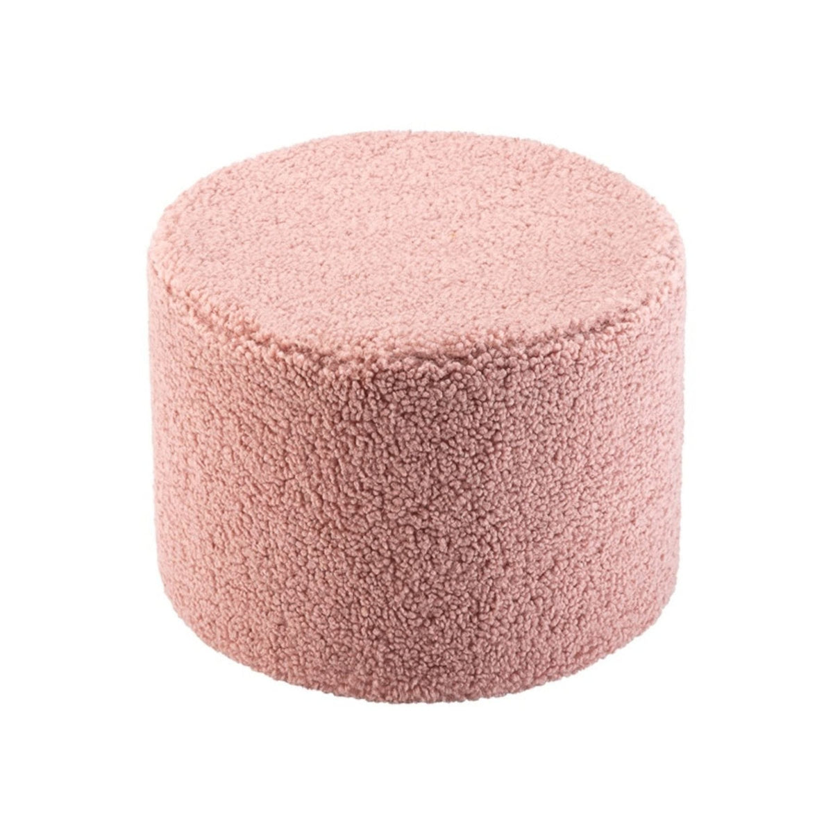 Polstermöbel wigiwama Pouffe aus Teddystoff, runder Sitzhocker für Kinder