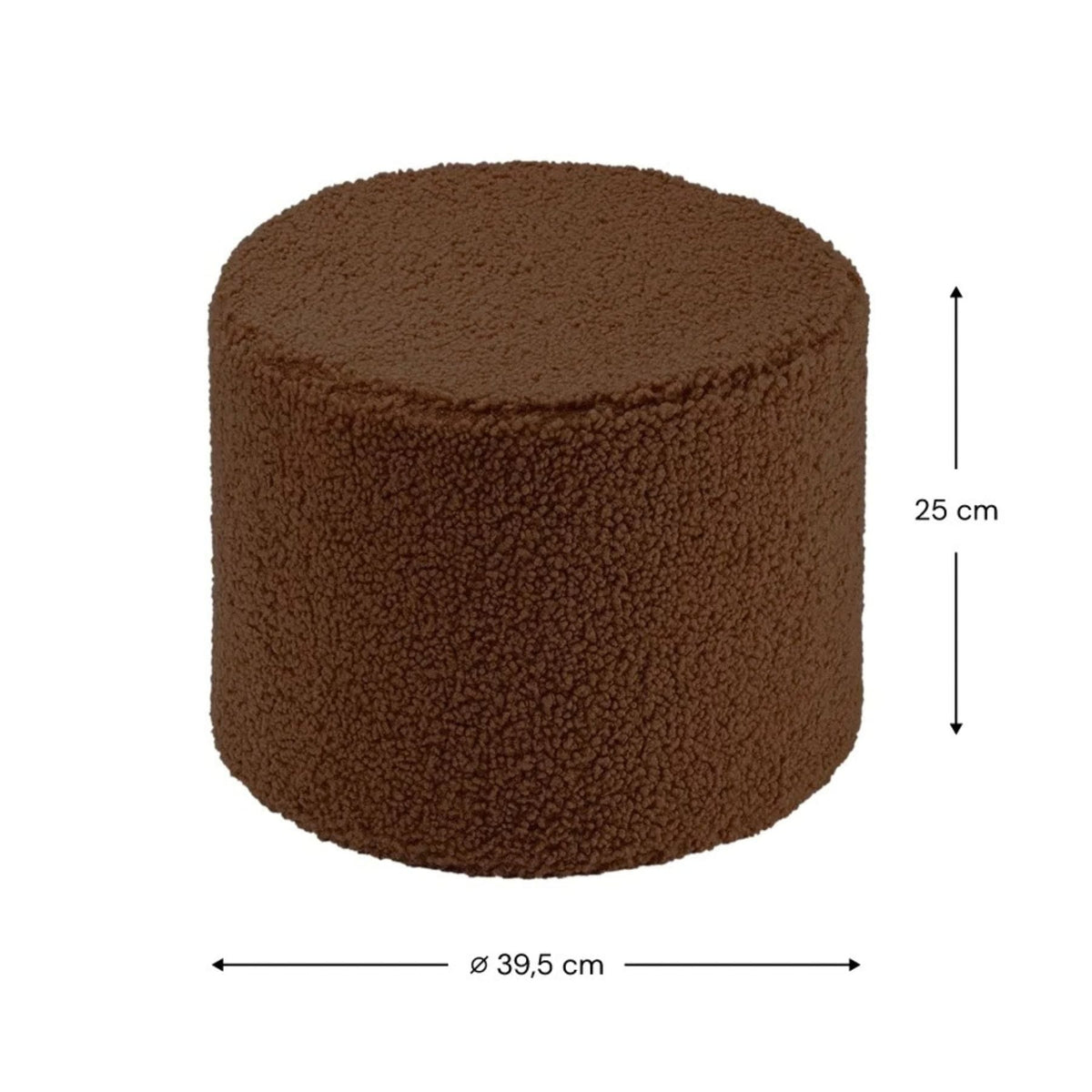 Polstermöbel wigiwama Pouffe aus Teddystoff, runder Sitzhocker für Kinder
