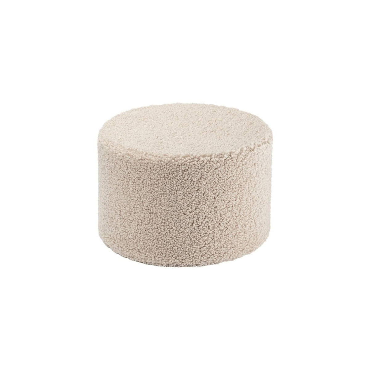 Polstermöbel wigiwama Pouffe aus Teddystoff, runder Sitzhocker für Kinder