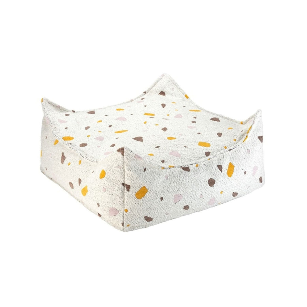 wigiwama Square Ottoman Terrazzo aus Bouclé, Sitzhocker für Kinder - LeoBabys