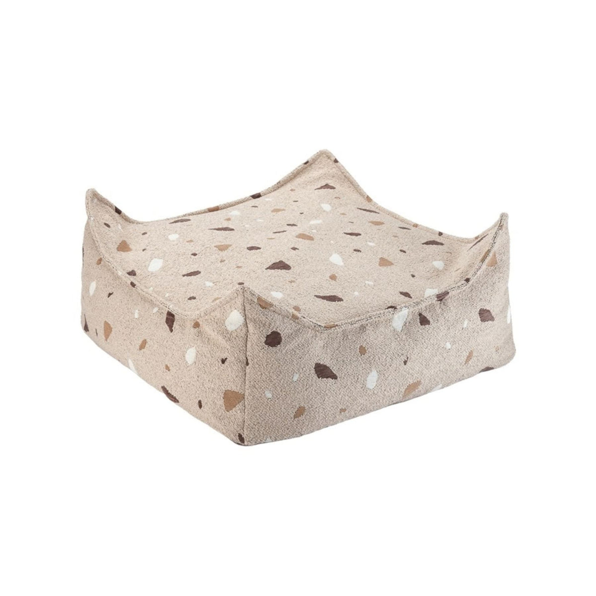 wigiwama Square Ottoman Terrazzo aus Bouclé, Sitzhocker für Kinder - LeoBabys
