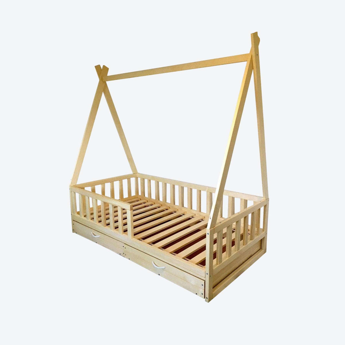 Betten und Klettergerüste Kinderbett Montessori Holzbett Bodenbett