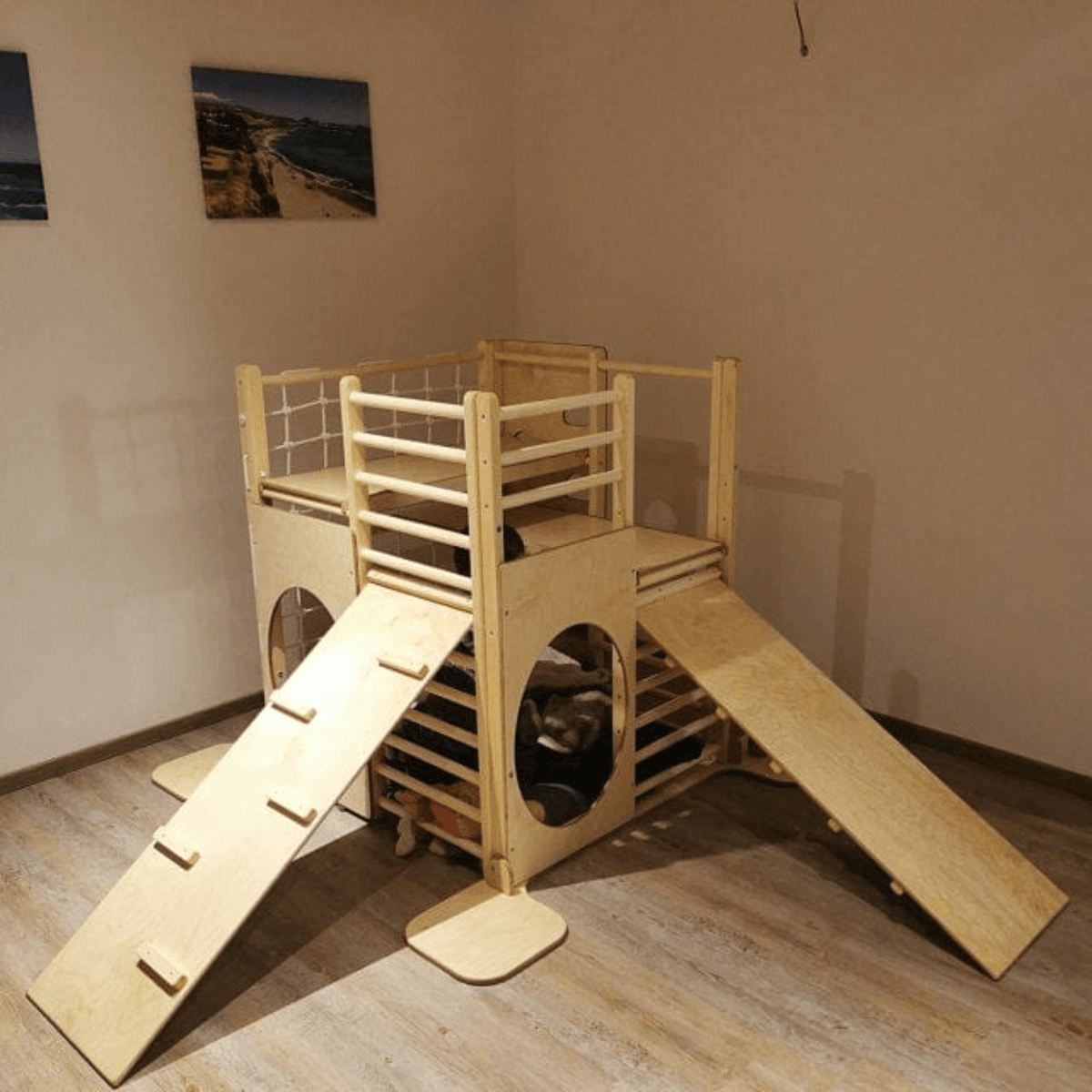 Betten und Klettergerüste Indoor Klettergerüst Kinder Holz Spielturm Holz XXL